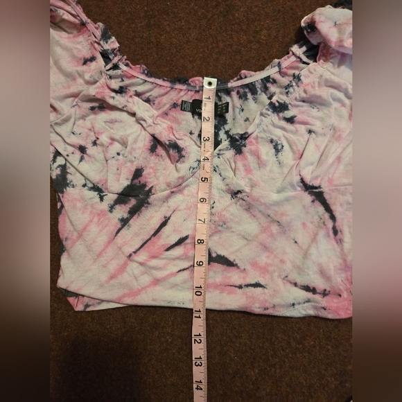 Volcom Tiedoll Wave Shirt In Pink And Grey Tie Dye Size 8 (M) - Picture 8 of 10